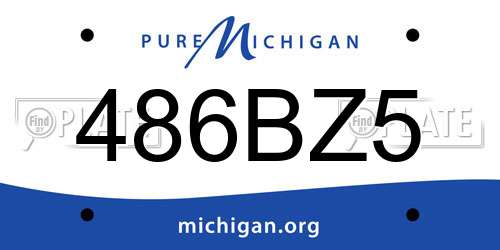 486BZ5 Michigan License Plate