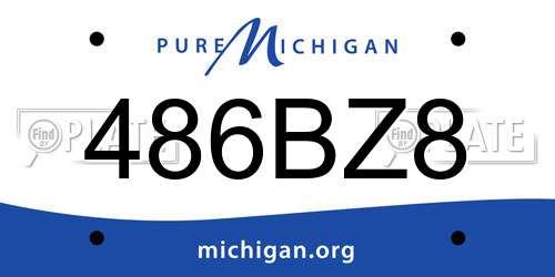 486BZ8 Michigan License Plate