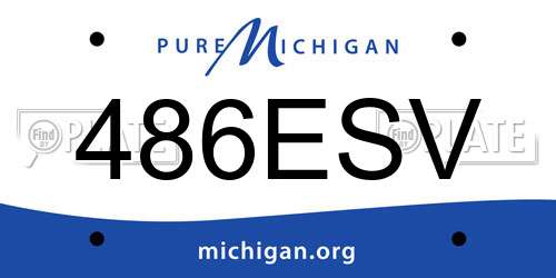 486ESV Michigan License Plate