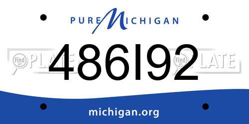 486I92 Michigan License Plate