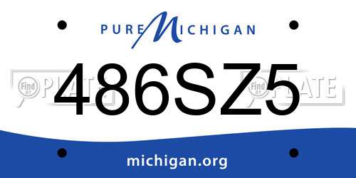 486SZ5 Michigan License Plate