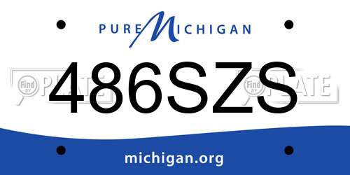 486SZS Michigan License Plate