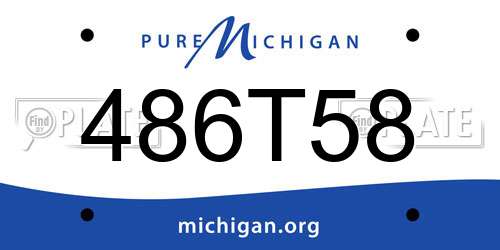486T58 Michigan License Plate