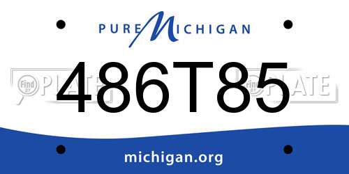 486T85 Michigan License Plate