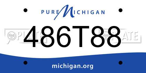 486T88 Michigan License Plate