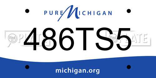 486TS5 Michigan License Plate