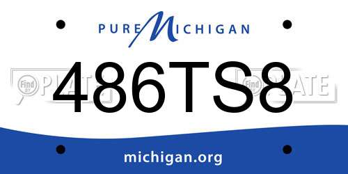 486TS8 Michigan License Plate