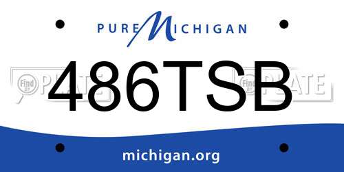 486TSB Michigan License Plate
