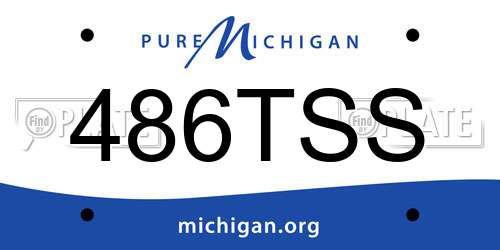 486TSS Michigan License Plate