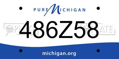 486Z58 Michigan License Plate