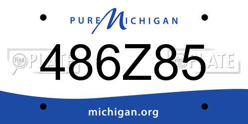 486Z85 Michigan License Plate