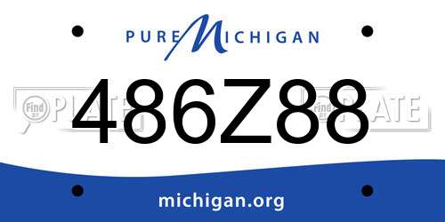 486Z88 Michigan License Plate