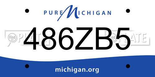 486ZB5 Michigan License Plate
