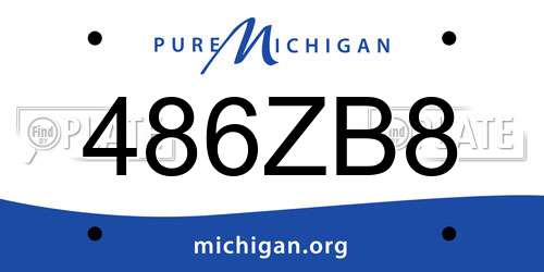 486ZB8 Michigan License Plate