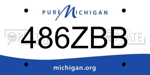 486ZBB Michigan License Plate