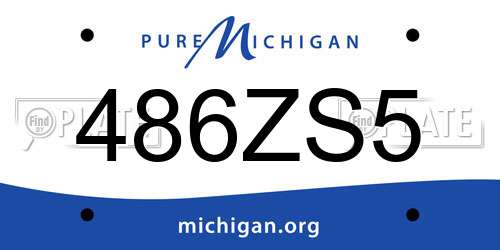 486ZS5 Michigan License Plate