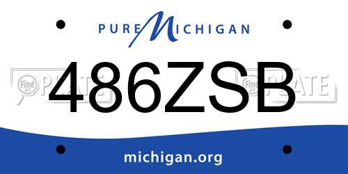 486ZSB Michigan License Plate