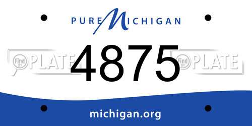 4875 Michigan License Plate