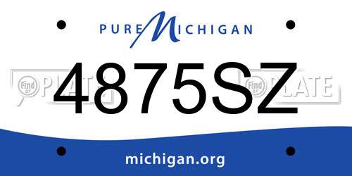 4875SZ Michigan License Plate