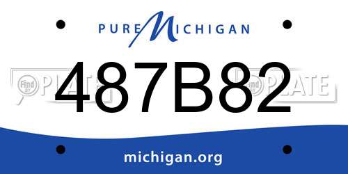 487B82 Michigan License Plate