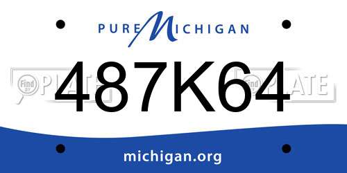 487K64 Michigan License Plate