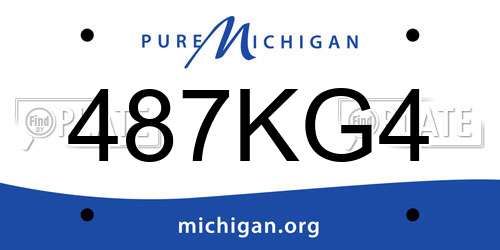 487KG4 Michigan License Plate