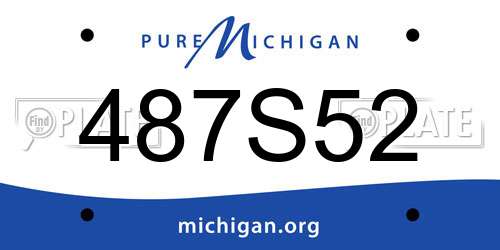 487S52 Michigan License Plate