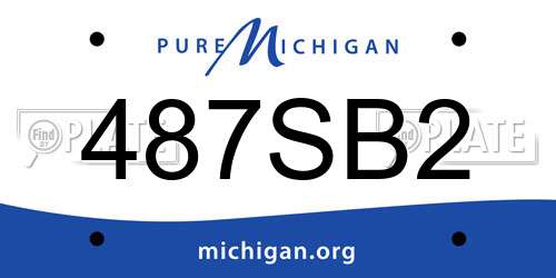 487SB2 Michigan License Plate