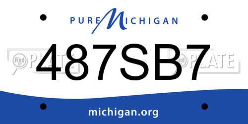 487SB7 Michigan License Plate