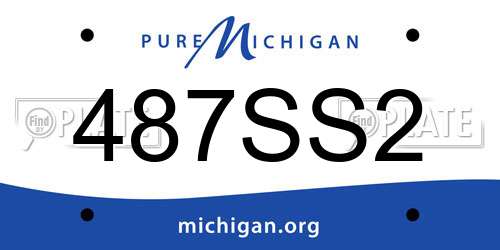 487SS2 Michigan License Plate