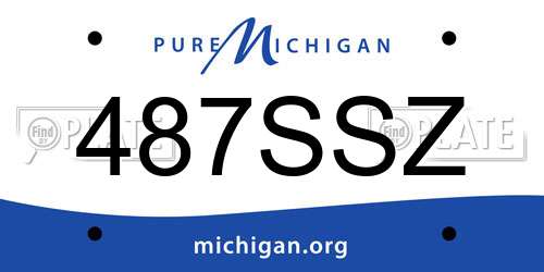 487SSZ Michigan License Plate