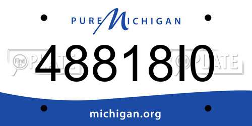 48818I0 Michigan License Plate