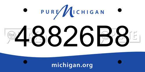 48826B8 Michigan License Plate