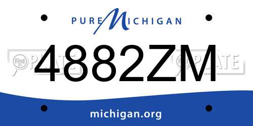 4882ZM Michigan License Plate