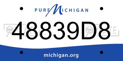 48839D8 Michigan License Plate