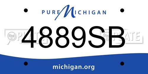 4889SB Michigan License Plate