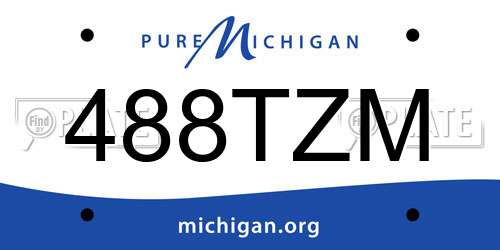 488TZM Michigan License Plate
