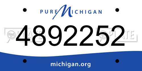 4892252 Michigan License Plate