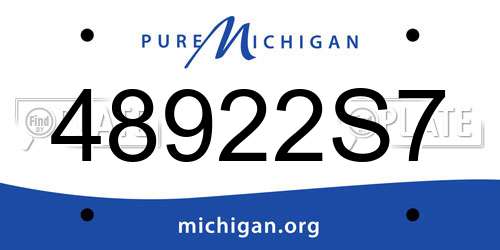 48922S7 Michigan License Plate