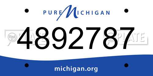 4892787 Michigan License Plate