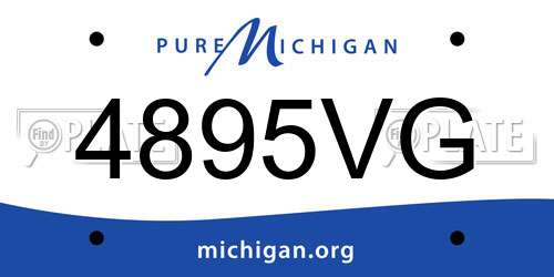 4895VG Michigan License Plate