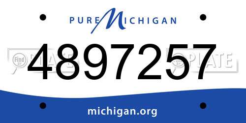 4897257 Michigan License Plate