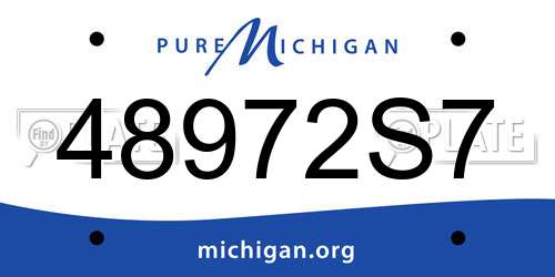 48972S7 Michigan License Plate