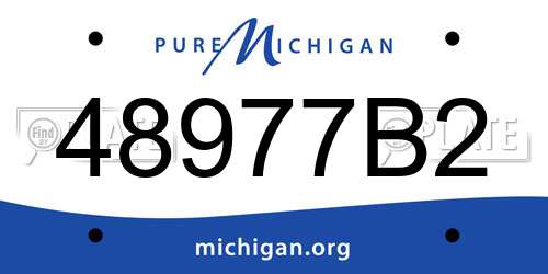 48977B2 Michigan License Plate