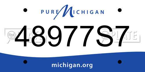 48977S7 Michigan License Plate