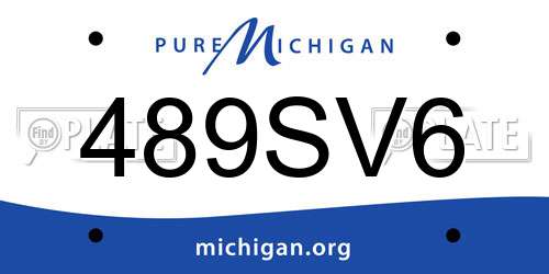 489SV6 Michigan License Plate