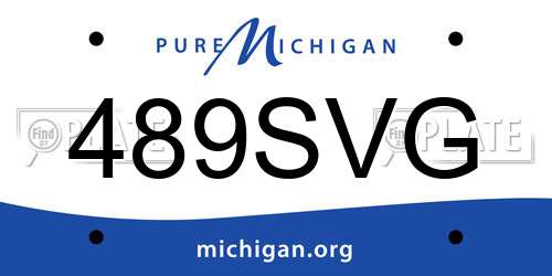 489SVG Michigan License Plate