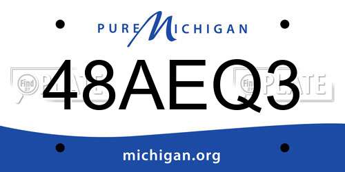 48AEQ3 Michigan License Plate