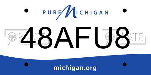 48AFU8 Michigan License Plate