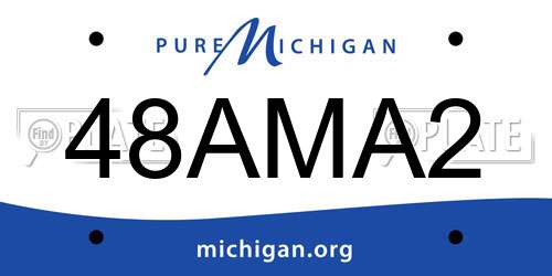 48AMA2 Michigan License Plate